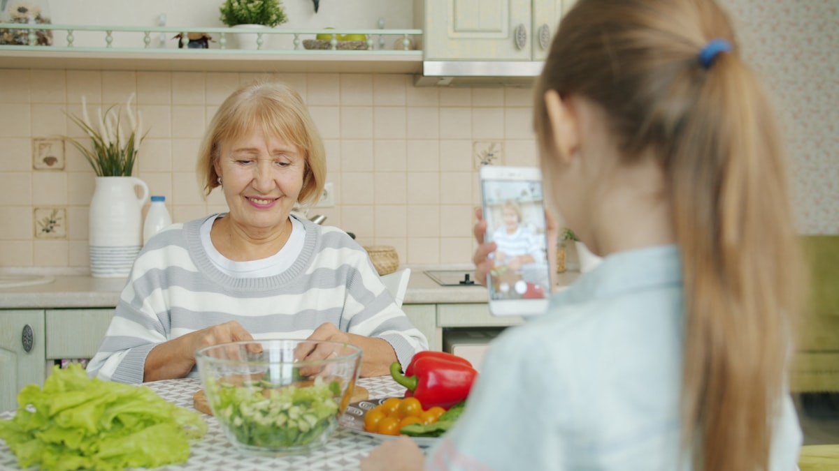 Elderly person enjoying a nutritious meal